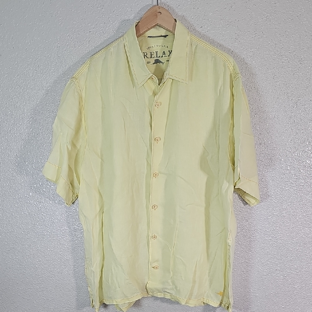 Tommy Bahama Relax 100% Linen Hawaiian Shirt.
